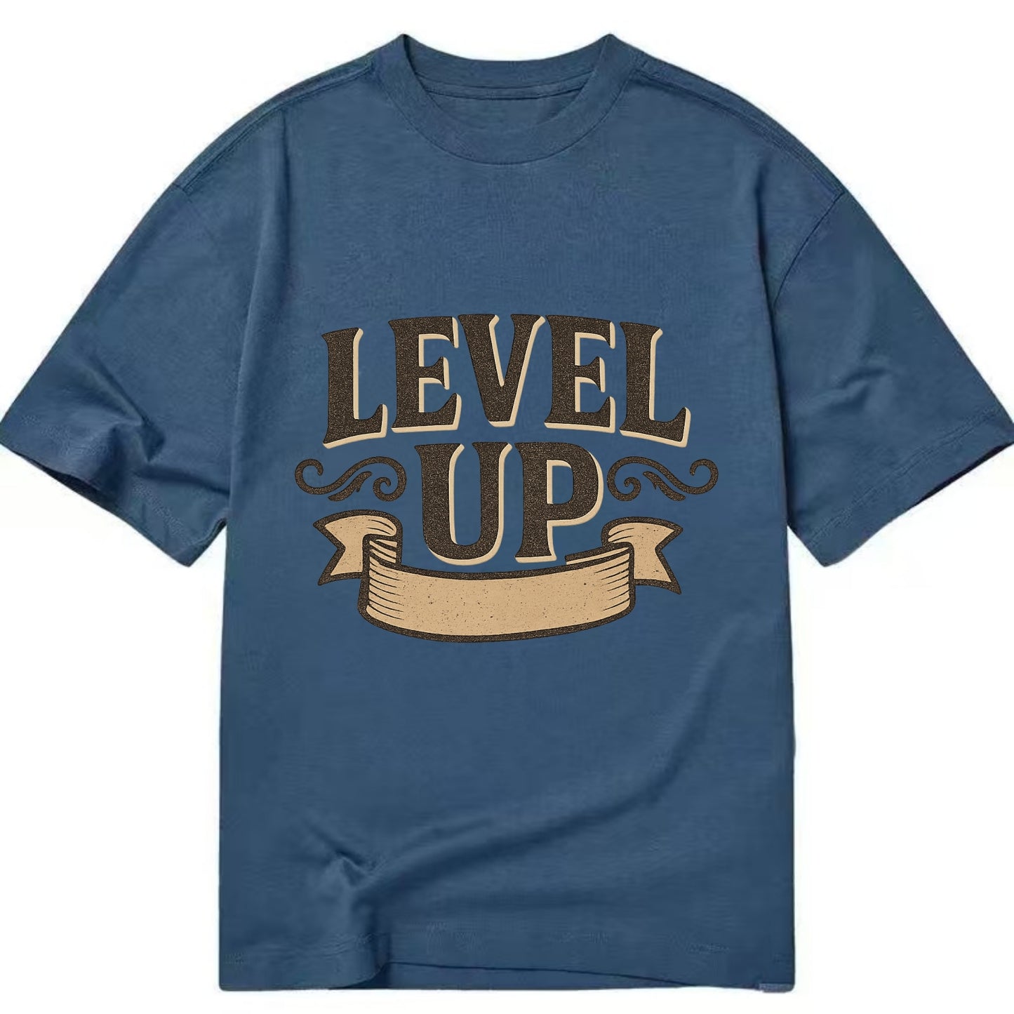Bold typography design - "LEVEL UP" - improving, advancing, growing - Classic T-shirt - Twilight Navy(Blue)