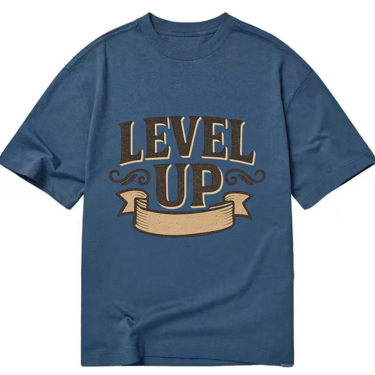 Bold typography design - "LEVEL UP" - improving, advancing, growing - Classic T-shirt - Twilight Navy(Blue)