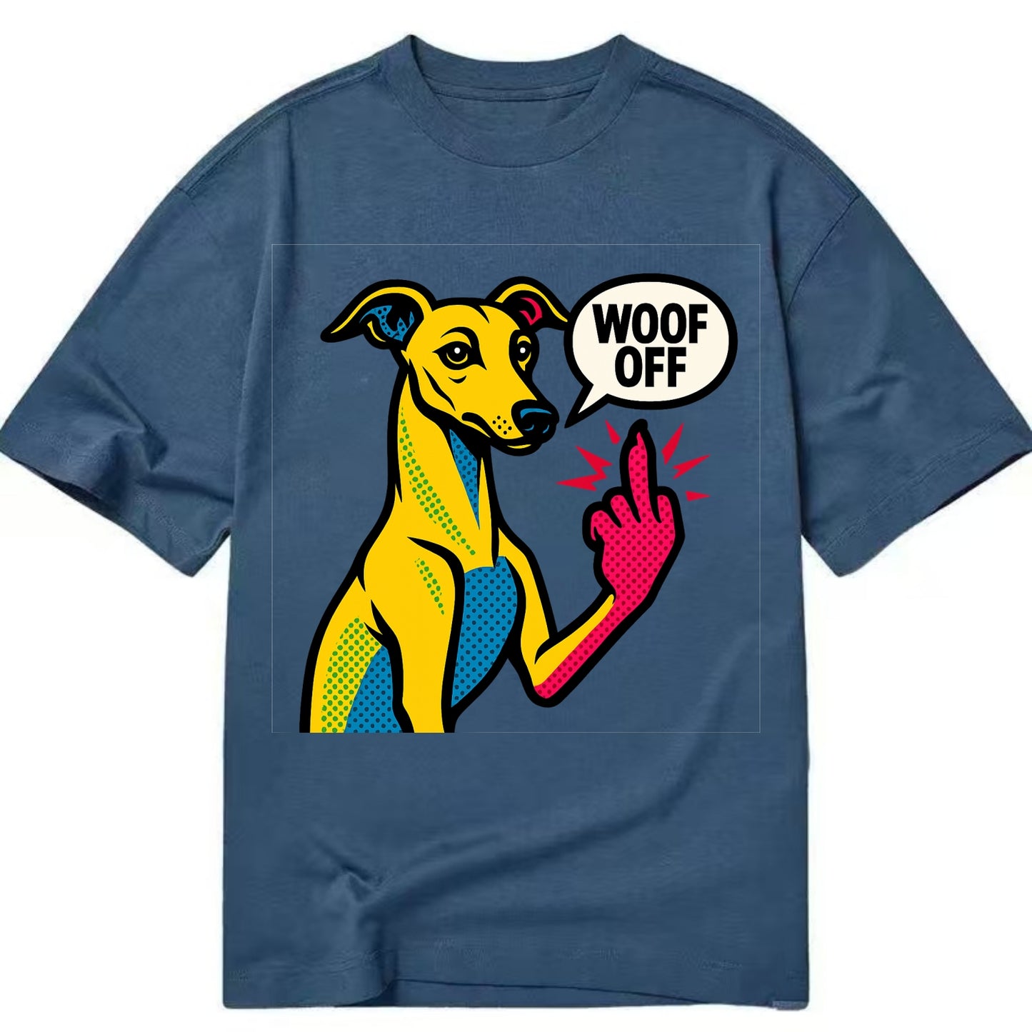 Whippet sleek athletic greyhound-like, elegant long paw giving sass - Classic T-shirt - Twilight Navy(Blue)
