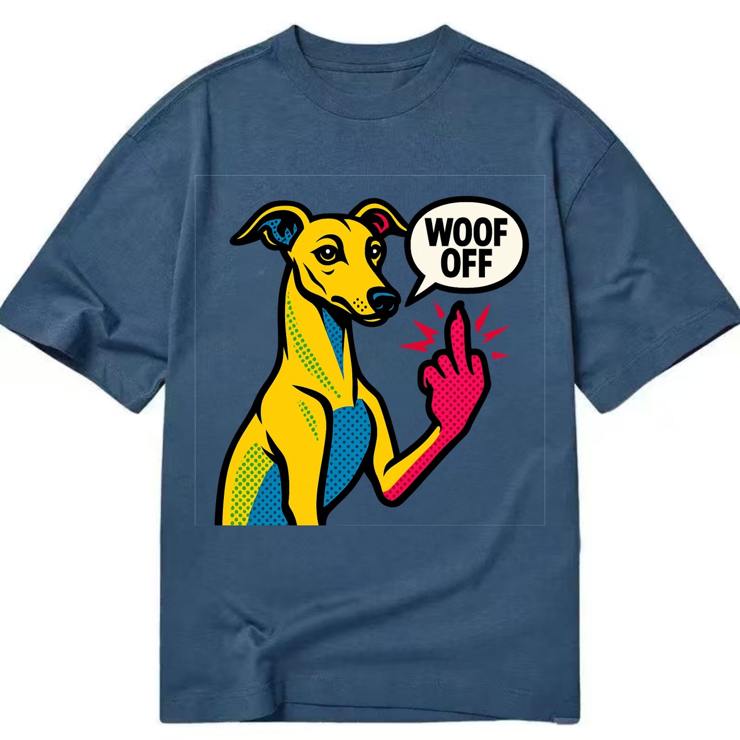 Whippet sleek athletic greyhound-like, elegant long paw giving sass - Classic T-shirt - Twilight Navy(Blue)