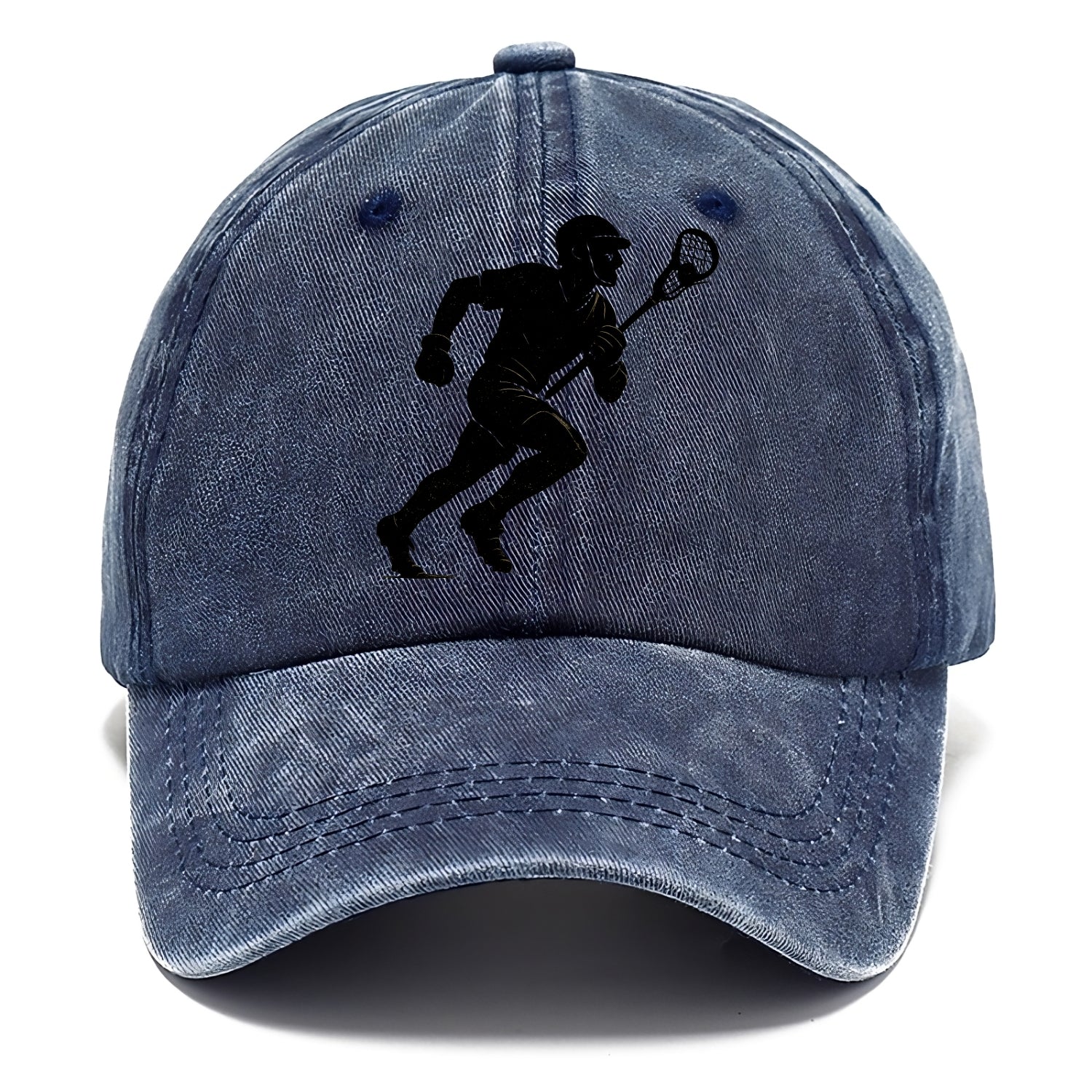 Lacrosse player cradling and running - Classic Cap - Twilight Navy(Blue)