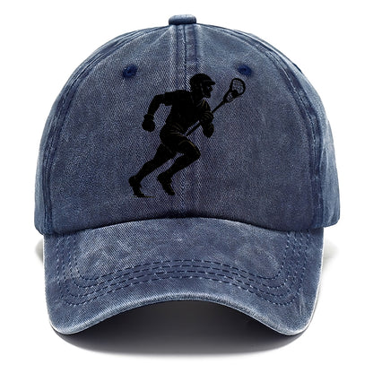 Lacrosse player cradling and running - Classic Cap - Twilight Navy(Blue)