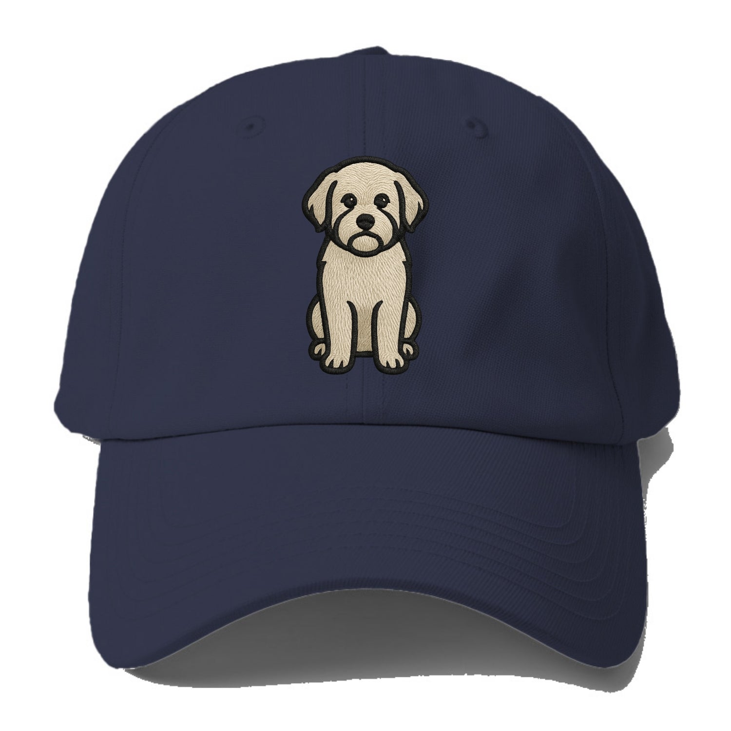 Havanese - Cream colored sitting pose - Baseball Cap - Twilight Navy(Blue)