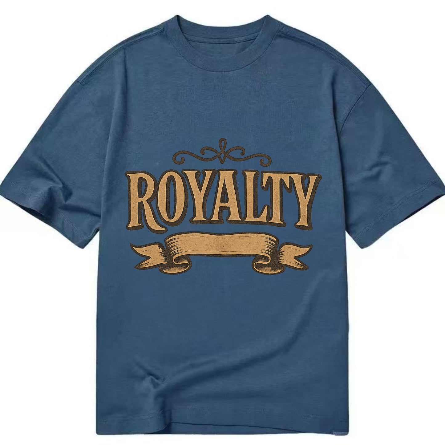 Bold typography design - "ROYALTY" - regal bearing, noble spirit - Classic T-shirt - Twilight Navy(Blue)