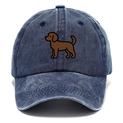 Labradoodle - Chocolate curly flat side profile - Classic Cap - Twilight Navy(Blue)