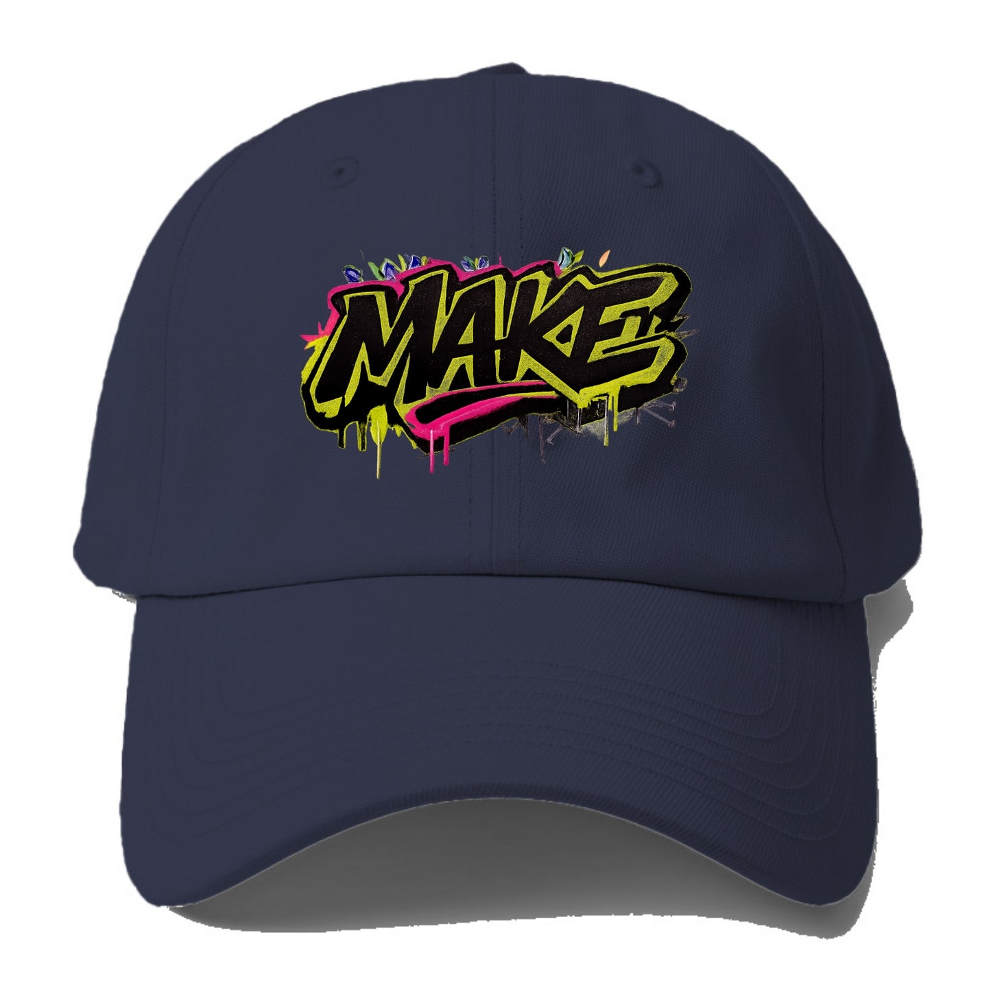 Bold typography design - "MAKE" - creating, producing, doing - Baseball Cap - Twilight Navy(Blue)
