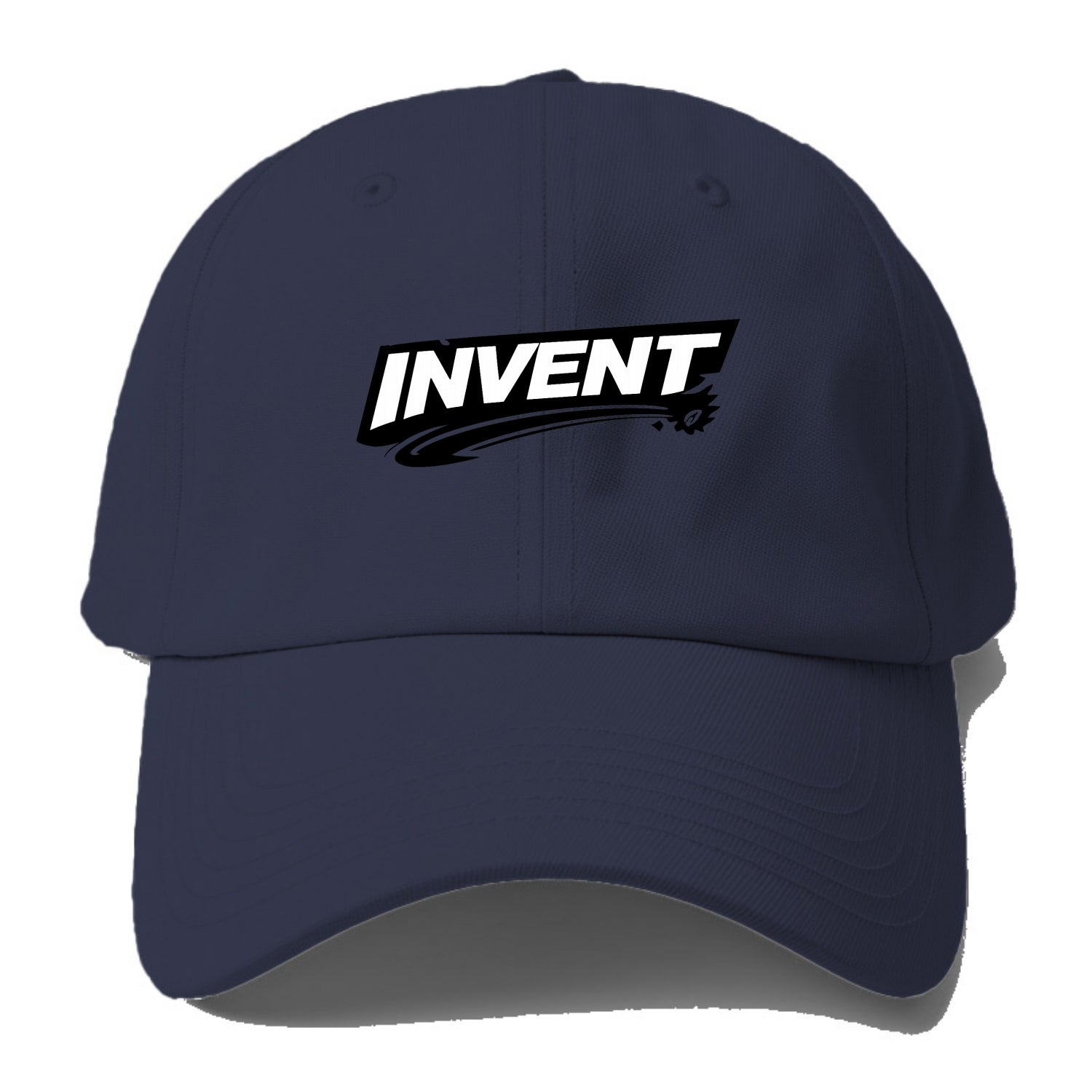 Bold typography design - "INVENT" - creating new things, originating - Baseball Cap - Twilight Navy(Blue)