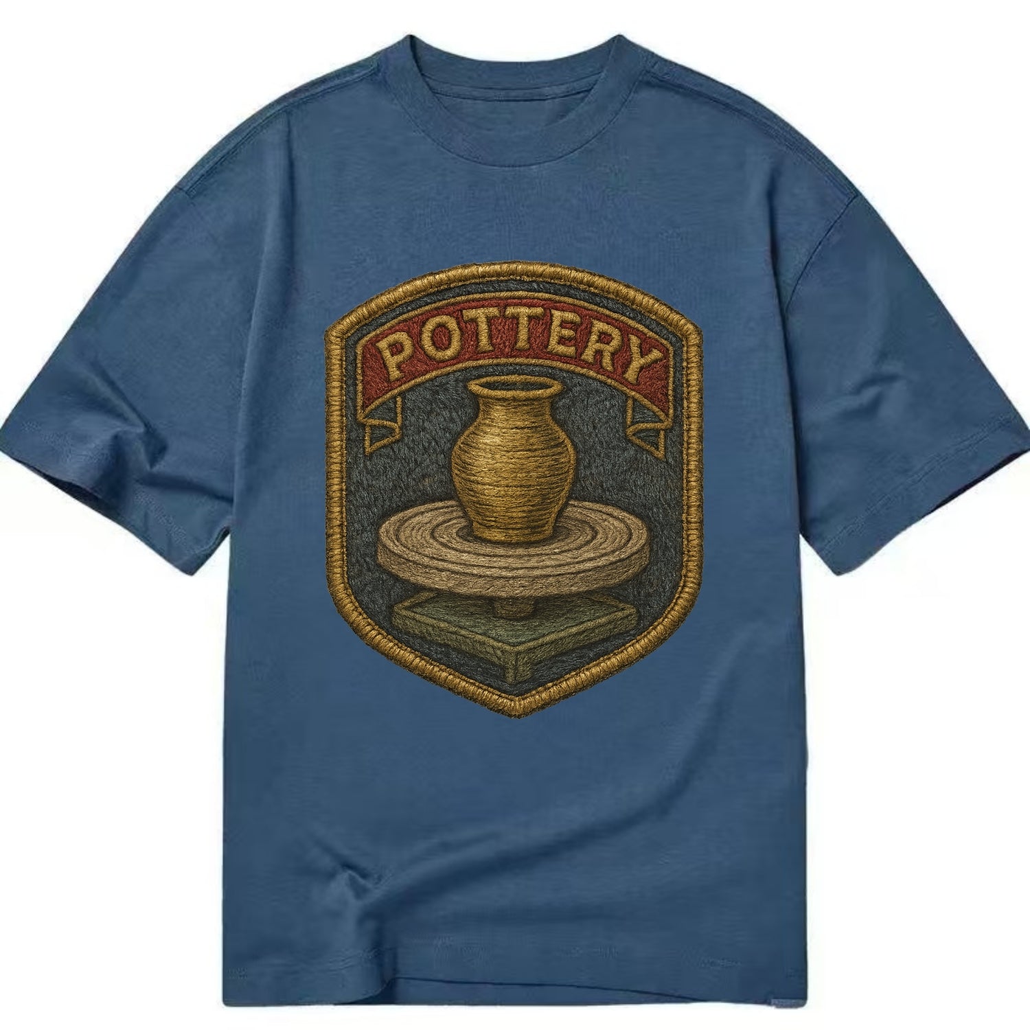 Pottery wheel with clay vessel - ceramicist symbol - Classic T-shirt - Twilight Navy(Blue)