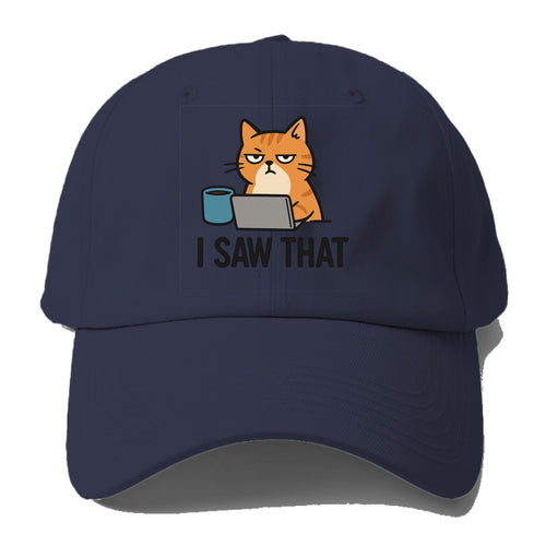 Cat with one eye open judging you - I SAW THAT - nothing escapes - Baseball Cap For Big Heads