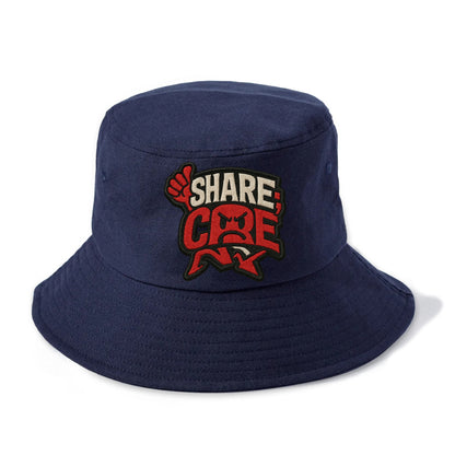 SHARE;CARE TOO MUCH Oversharer Green Hat - Bucket Hat - Twilight Navy(Blue)