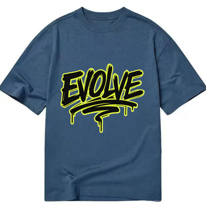 Bold typography design - "EVOLVE" - changing, becoming better - Classic T-shirt - Twilight Navy(Blue)