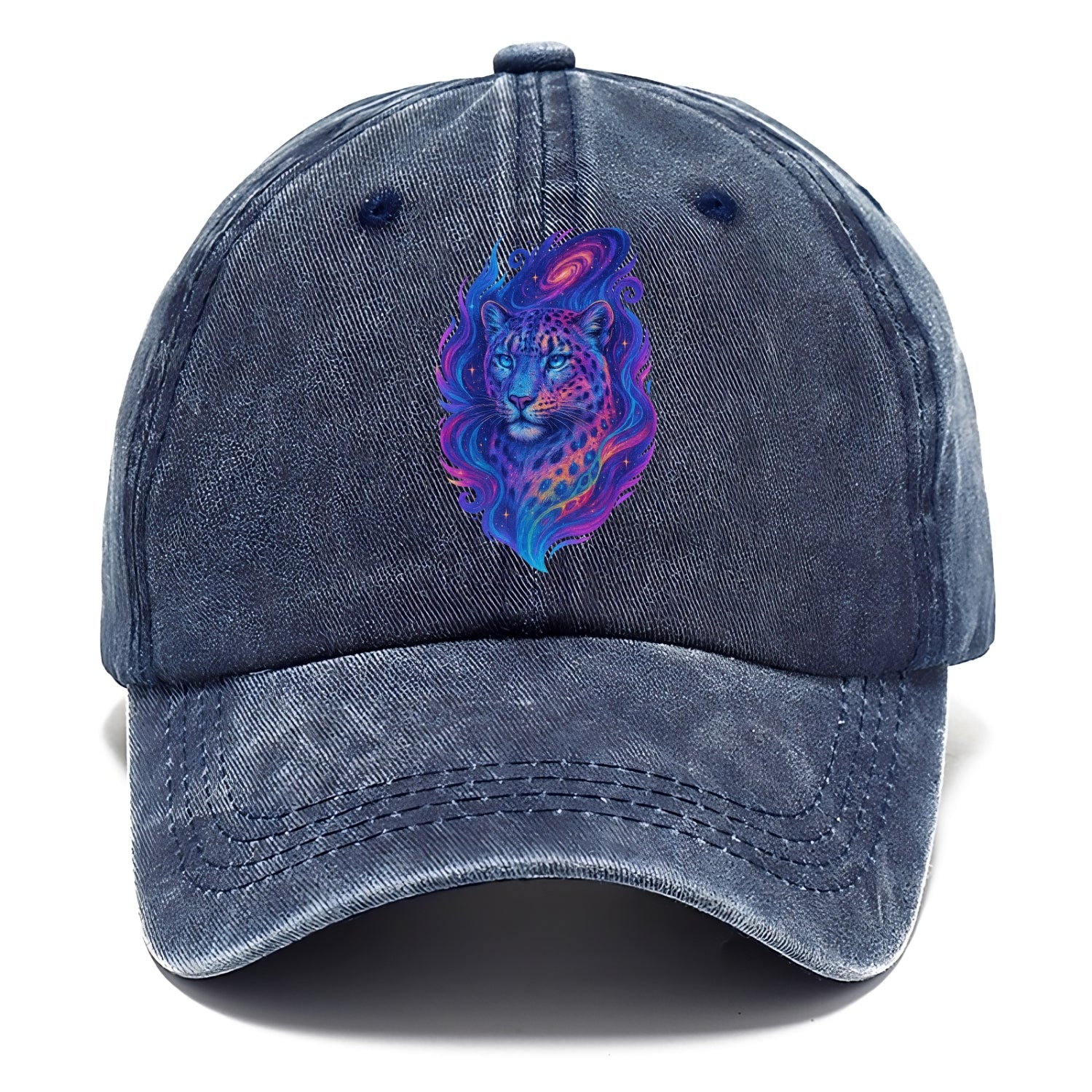 Majestic snow leopard with rainbow gradient spots, crystalline flowing patterns, - Classic Cap - Twilight Navy(Blue)