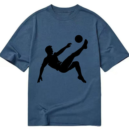 Soccer player kicking ball mid-air - Classic T-shirt - Twilight Navy(Blue)