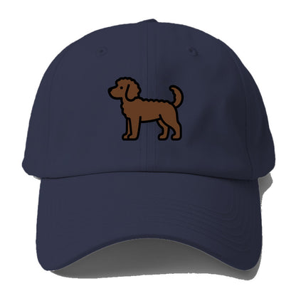 Labradoodle - Chocolate curly flat side profile - Baseball Cap For Big Heads - Twilight Navy(Blue)