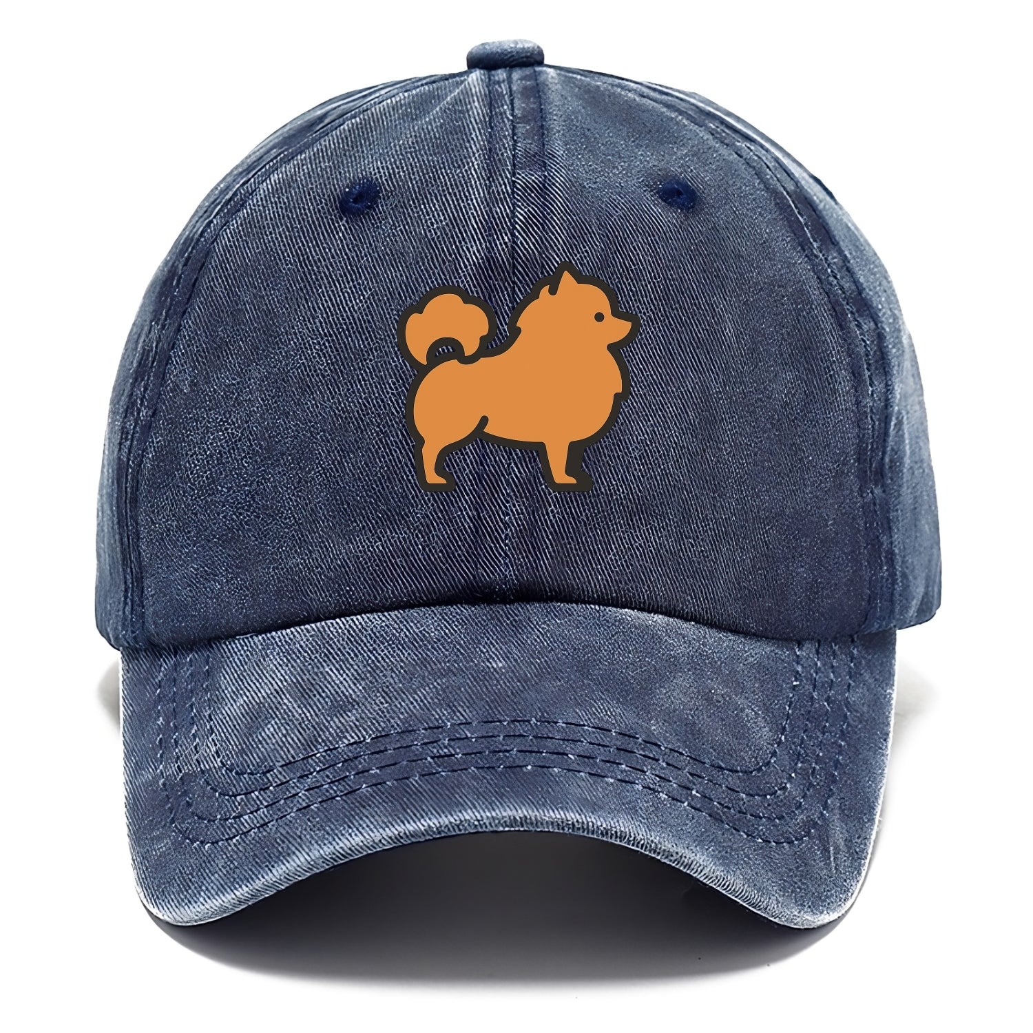 Pomeranian - Orange fluffy flat side profile - Classic Cap - Twilight Navy(Blue)