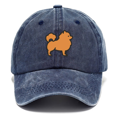 Pomeranian - Orange fluffy flat side profile - Classic Cap - Twilight Navy(Blue)