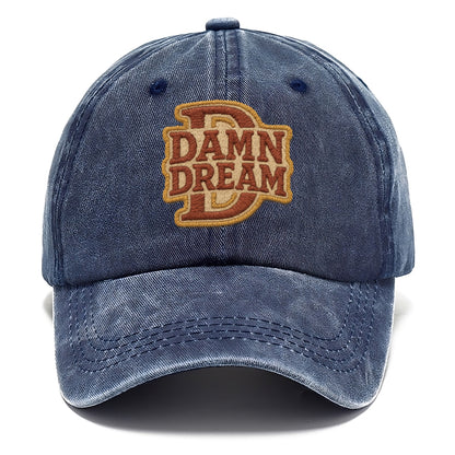 DAMN;DREAM BIG Motivational White Cap - Classic Cap - Twilight Navy(Blue)