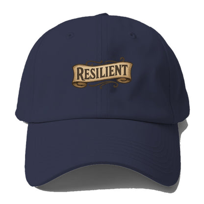 Bold typography design - "RESILIENT" - bouncing back, unbreakable - Baseball Cap For Big Heads - Twilight Navy(Blue)