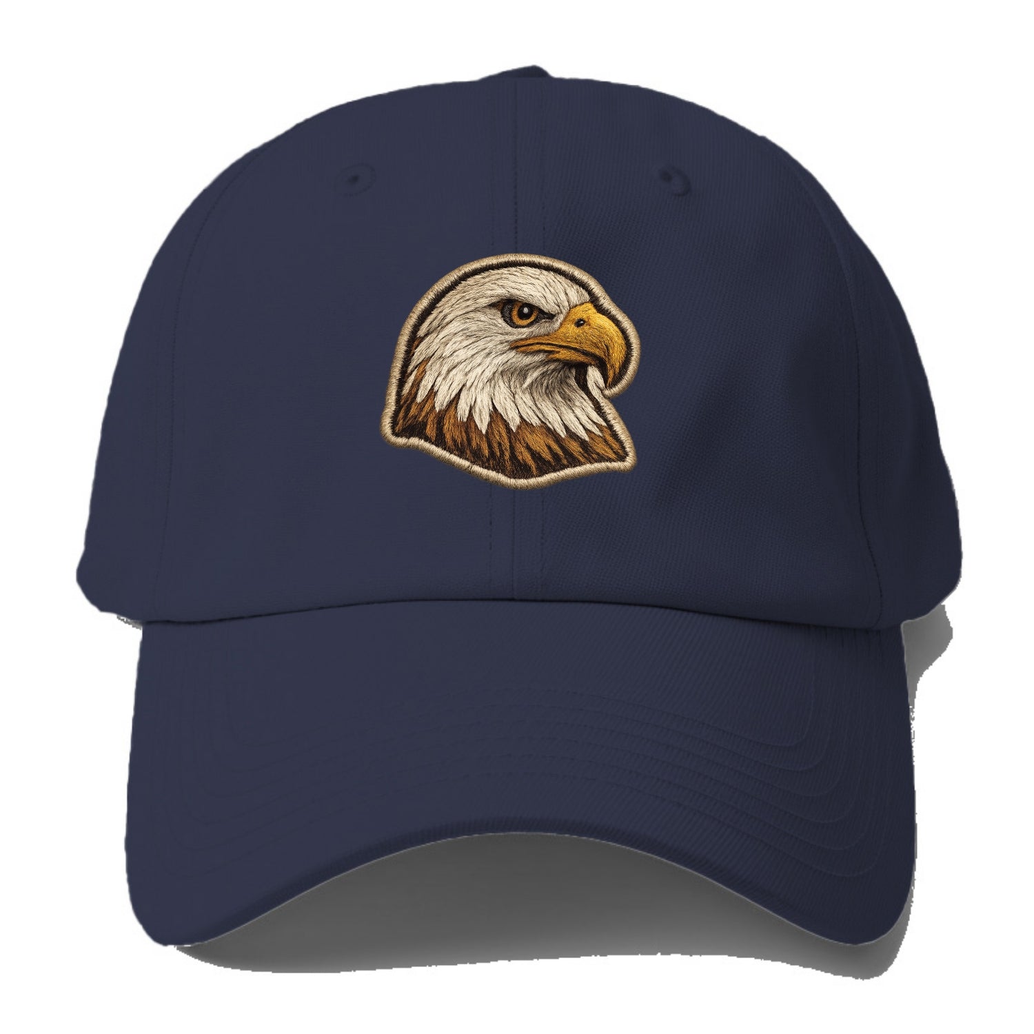 EAGLE HEAD PROFILE - majestic bald eagle in brown, white and gold , American pride - Baseball Cap - Twilight Navy(Blue)