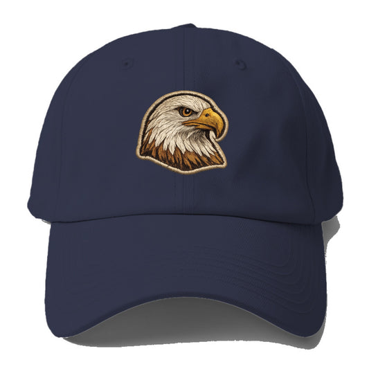 EAGLE HEAD PROFILE - majestic bald eagle in brown, white and gold , American pride - Baseball Cap - Twilight Navy(Blue)
