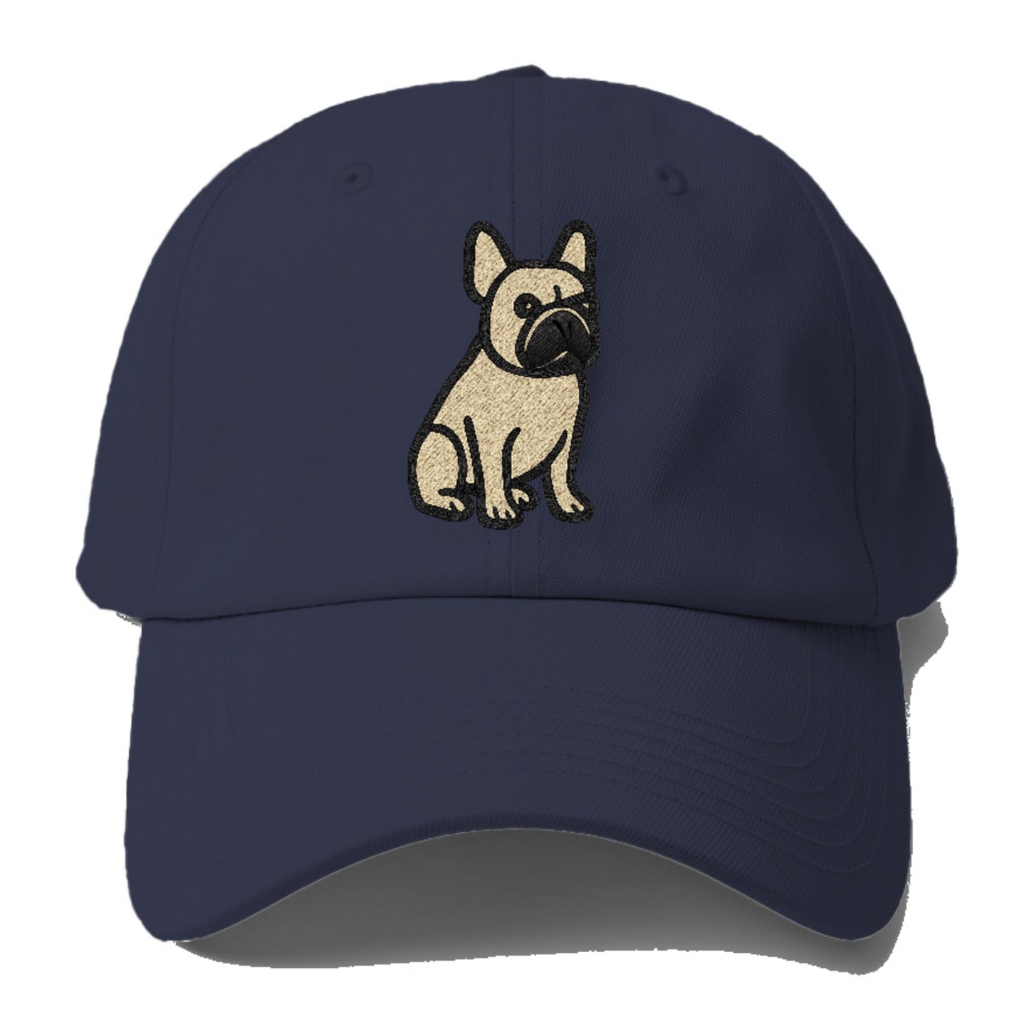 French Bulldog Fawn Colored Clean Sitting Pose Baseball Cap For Big Heads - Twilight Navy(Blue)