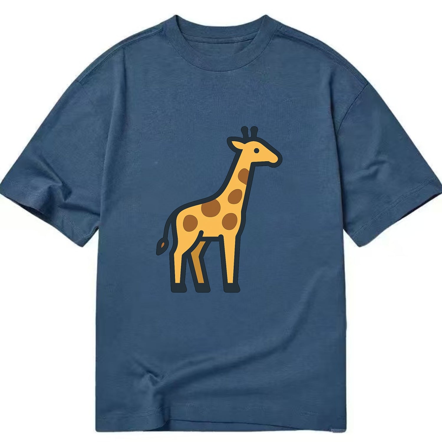 Giraffe - Yellow with brown patches flat side profile - Classic T-shirt - Twilight Navy(Blue)