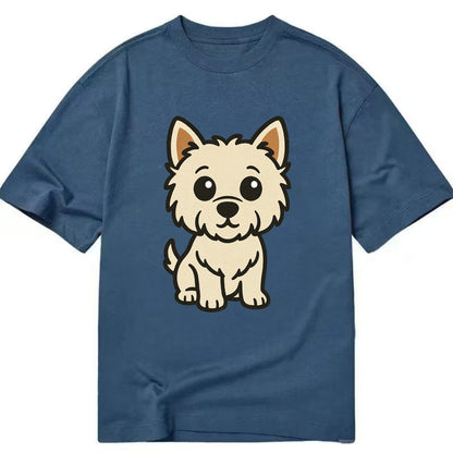 West Highland White Terrier - Alert standing pose - Classic T-shirt - Twilight Navy(Blue)