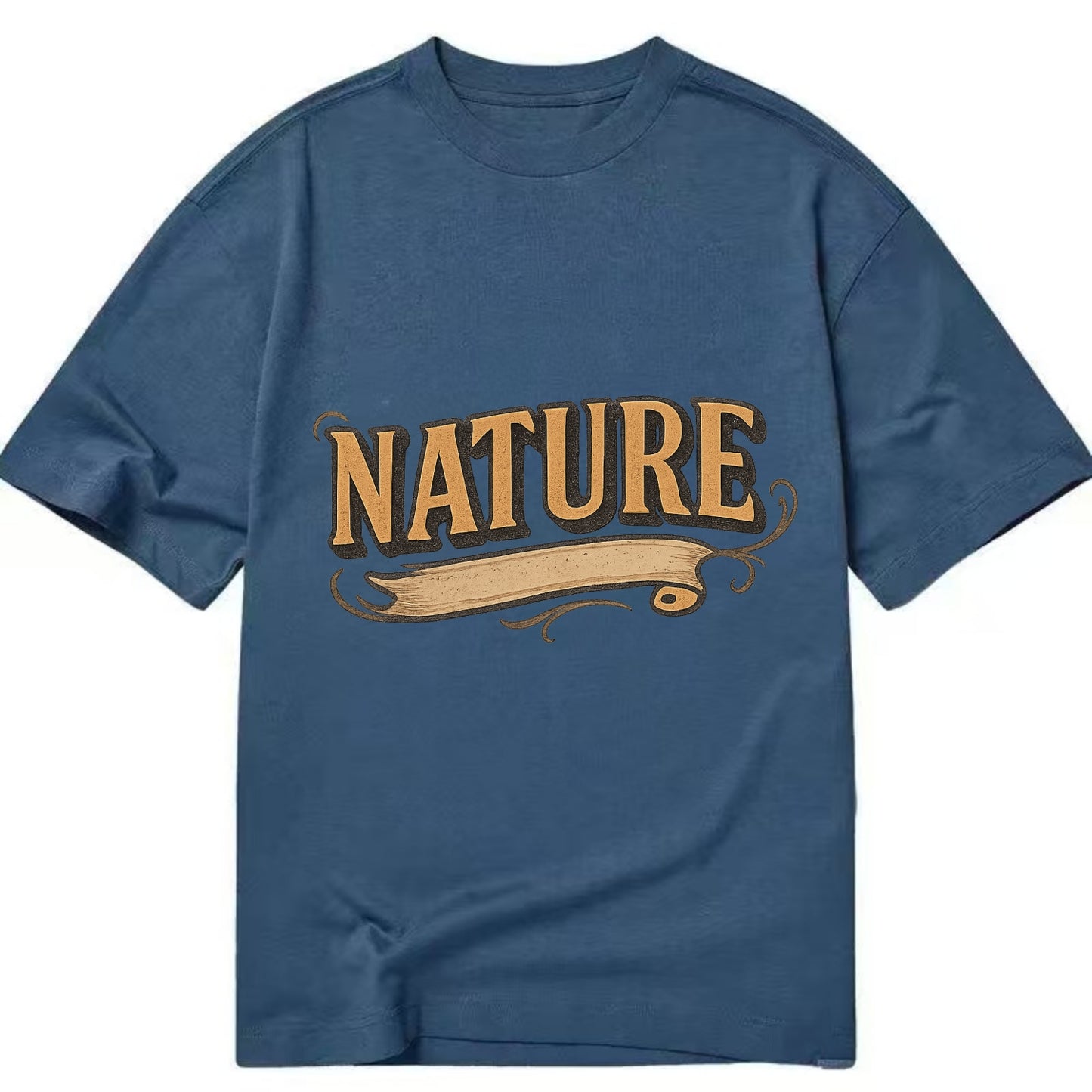 Bold typography design - "NATURE" - natural world, organic - Classic T-shirt - Twilight Navy(Blue)