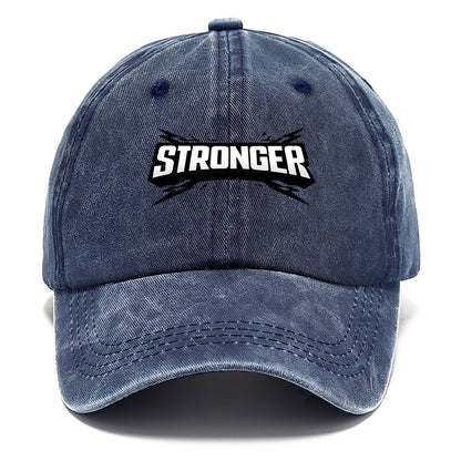 Bold typography design - "STRONGER" - getting better, building power - Classic Cap - Twilight Navy(Blue)