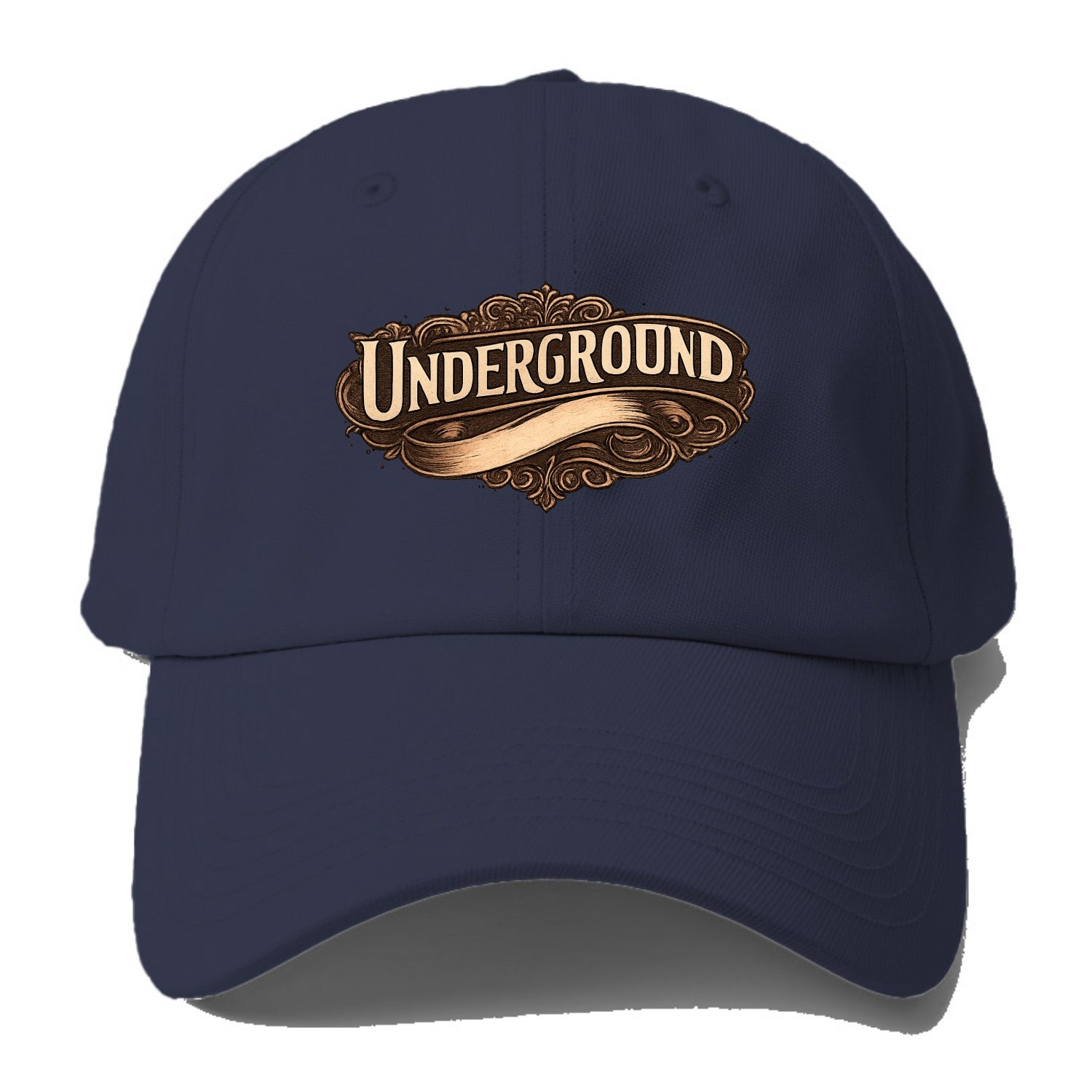 Bold typography design - "UNDERGROUND" - hidden scene, alternative - Baseball Cap - Twilight Navy(Blue)