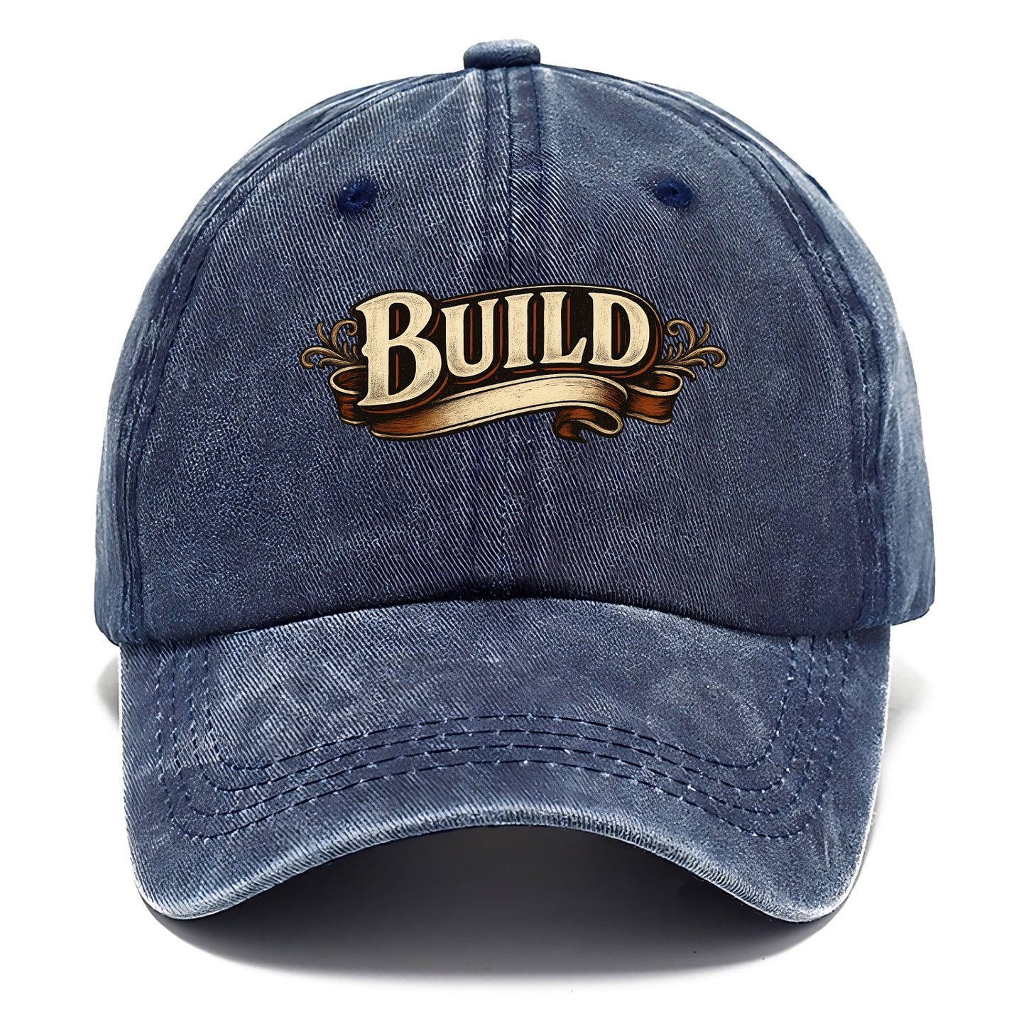 Bold typography design - "BUILD" - constructing, making real - Classic Cap - Twilight Navy(Blue)