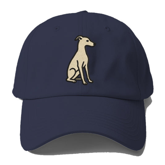 Italian Greyhound - Gray sitting pose - Baseball Cap - Twilight Navy(Blue)