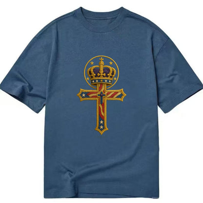 Cross and Crown  - Classic T-shirt - Twilight Navy(Blue)