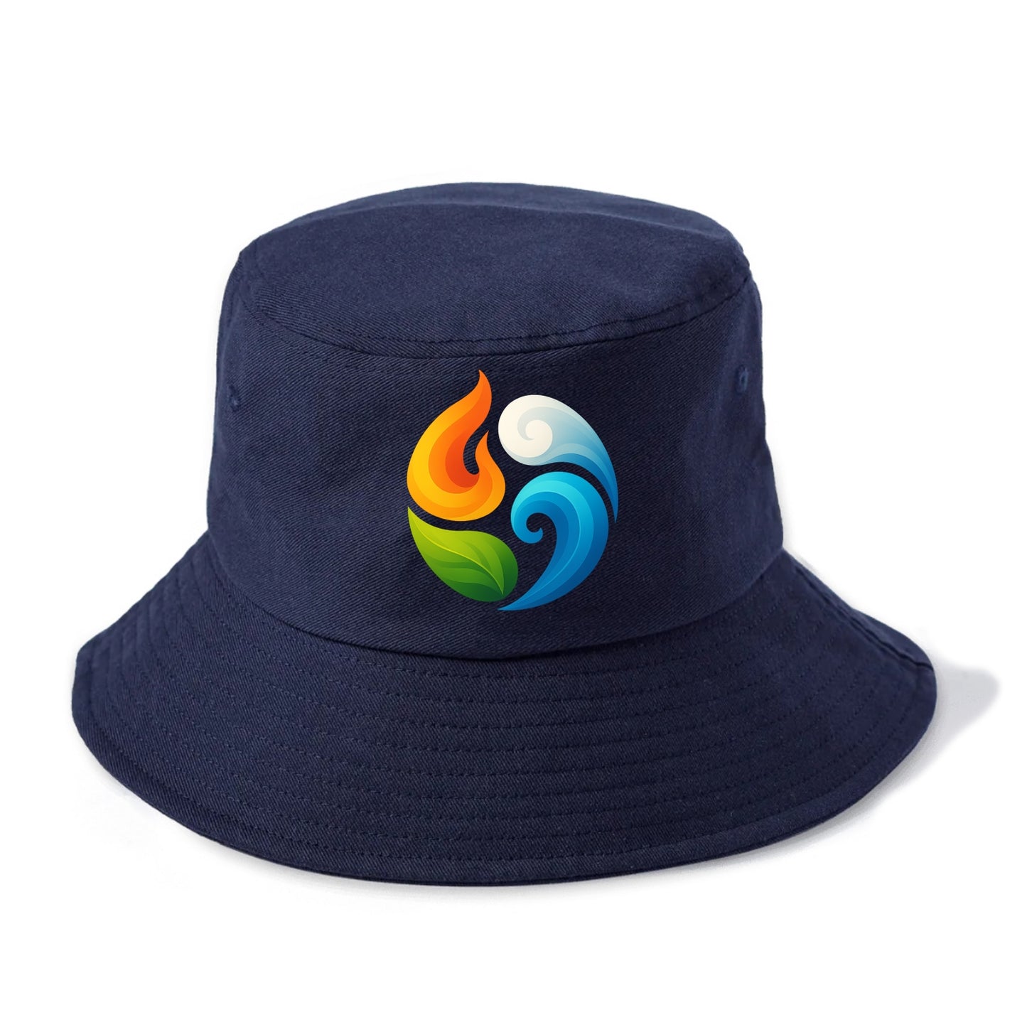 Four Elements Dance - Fire orange, water - Bucket Hat - Twilight Navy(Blue)