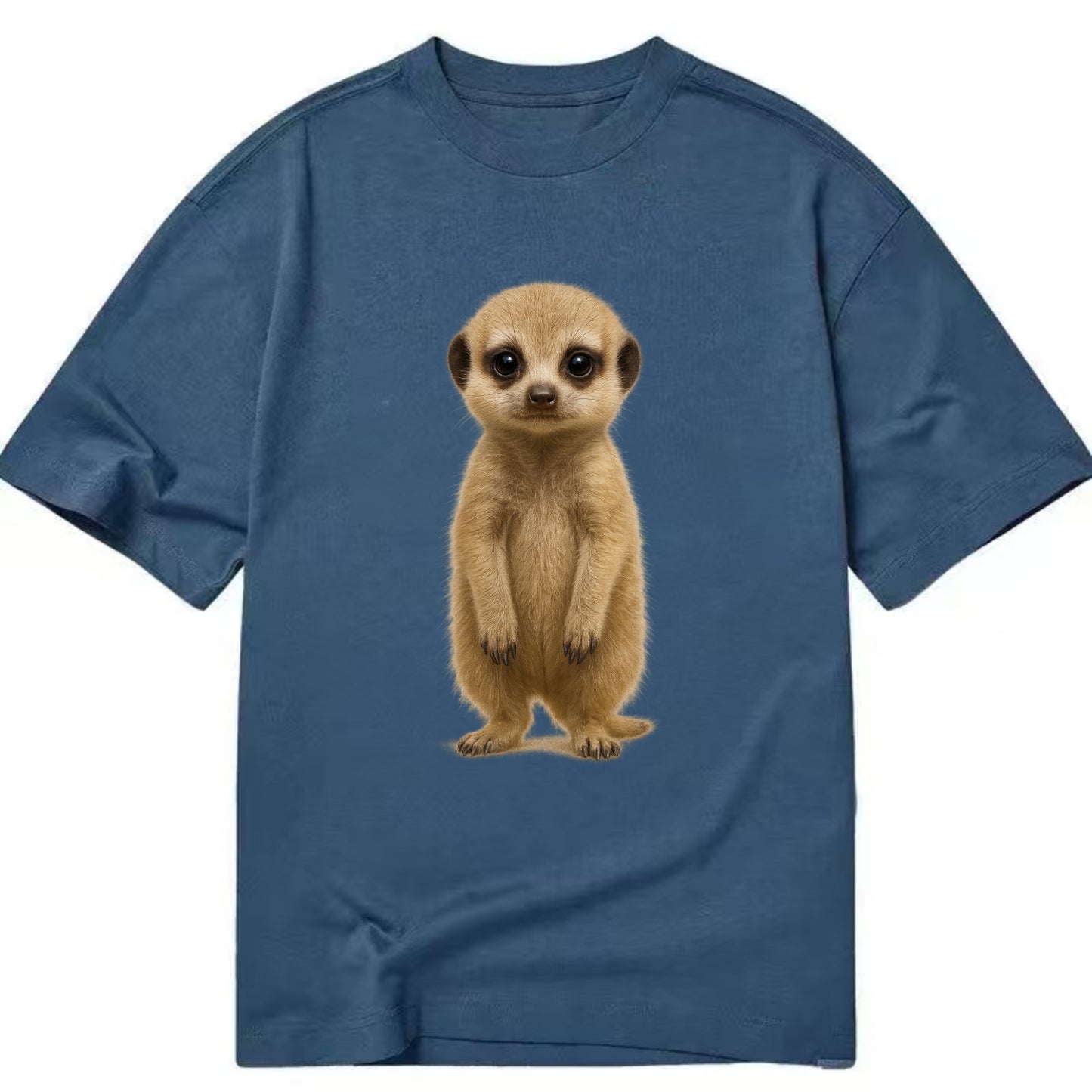 Baby Meerkat - tan fur, dark eye patches, alert stance, bright eyes, - Classic T-shirt - Twilight Navy(Blue)
