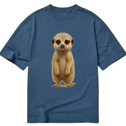 Baby Meerkat - tan fur, dark eye patches, alert stance, bright eyes, - Classic T-shirt - Twilight Navy(Blue)