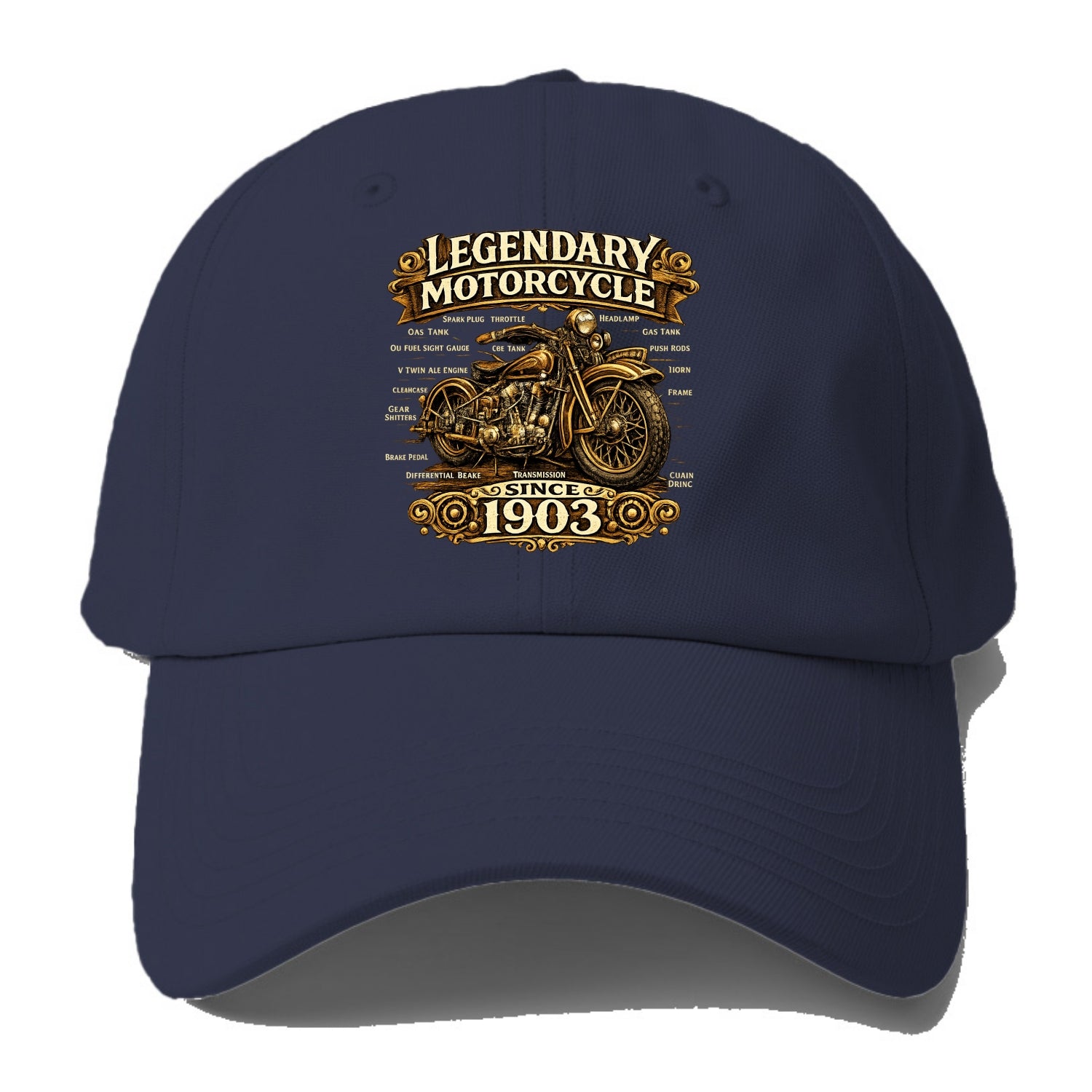 Legendary Motorcycle 1903 - Baseball Cap For Big Heads - Twilight Navy(Blue)