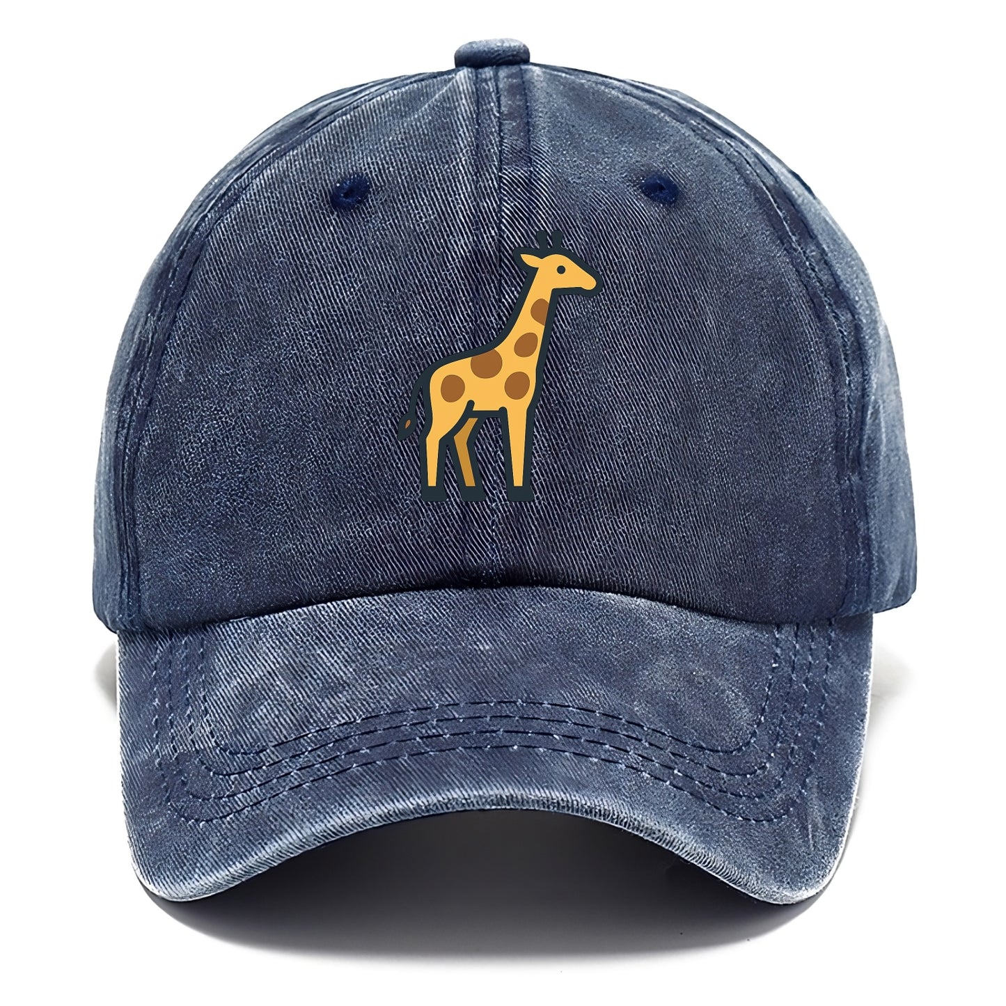 Giraffe - Yellow with brown patches flat side profile - Classic Cap - Twilight Navy(Blue)