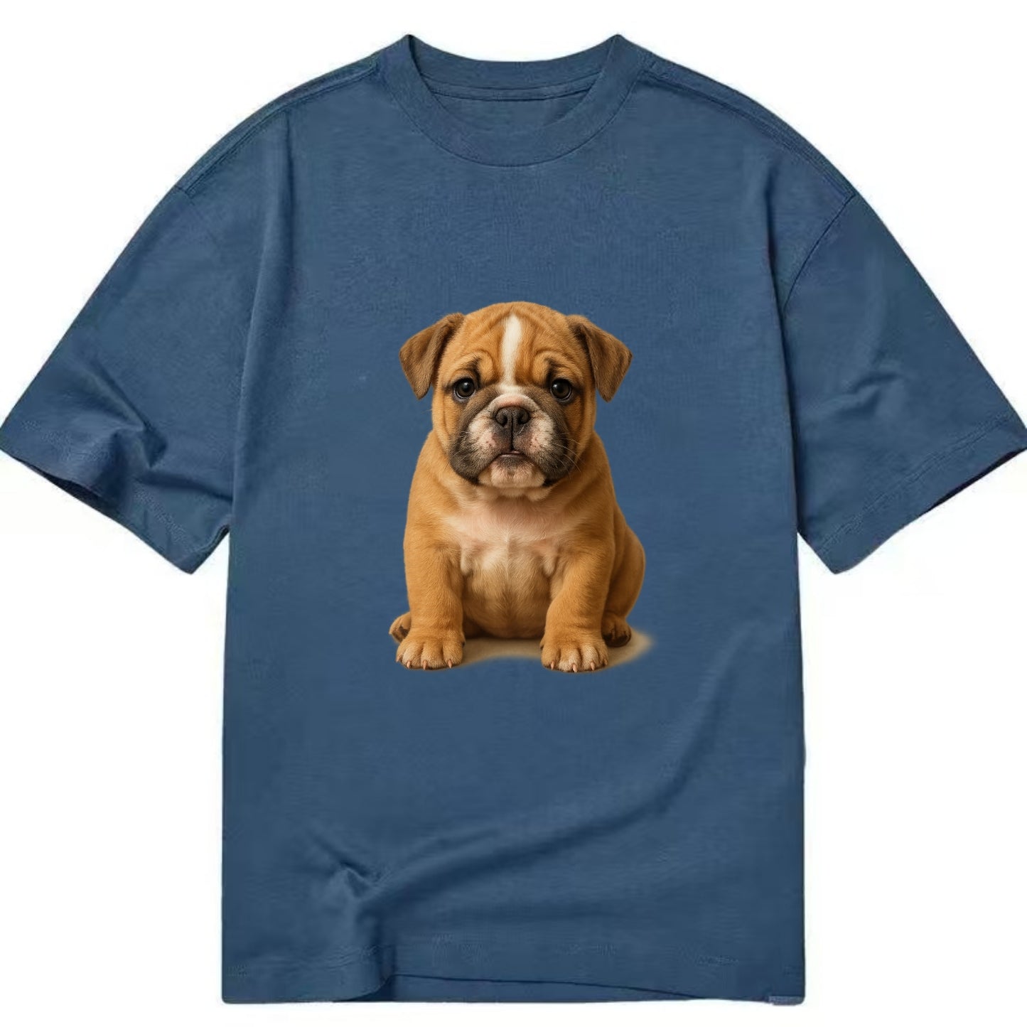 Baby Bulldog Puppy - wrinkly face, underbite, stocky body, gentle eyes, - Classic T-shirt - Twilight Navy(Blue)