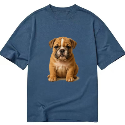 Baby Bulldog Puppy - wrinkly face, underbite, stocky body, gentle eyes, - Classic T-shirt