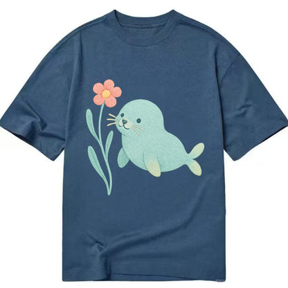 Mint Seal Pup - Classic T-shirt - Twilight Navy(Blue)