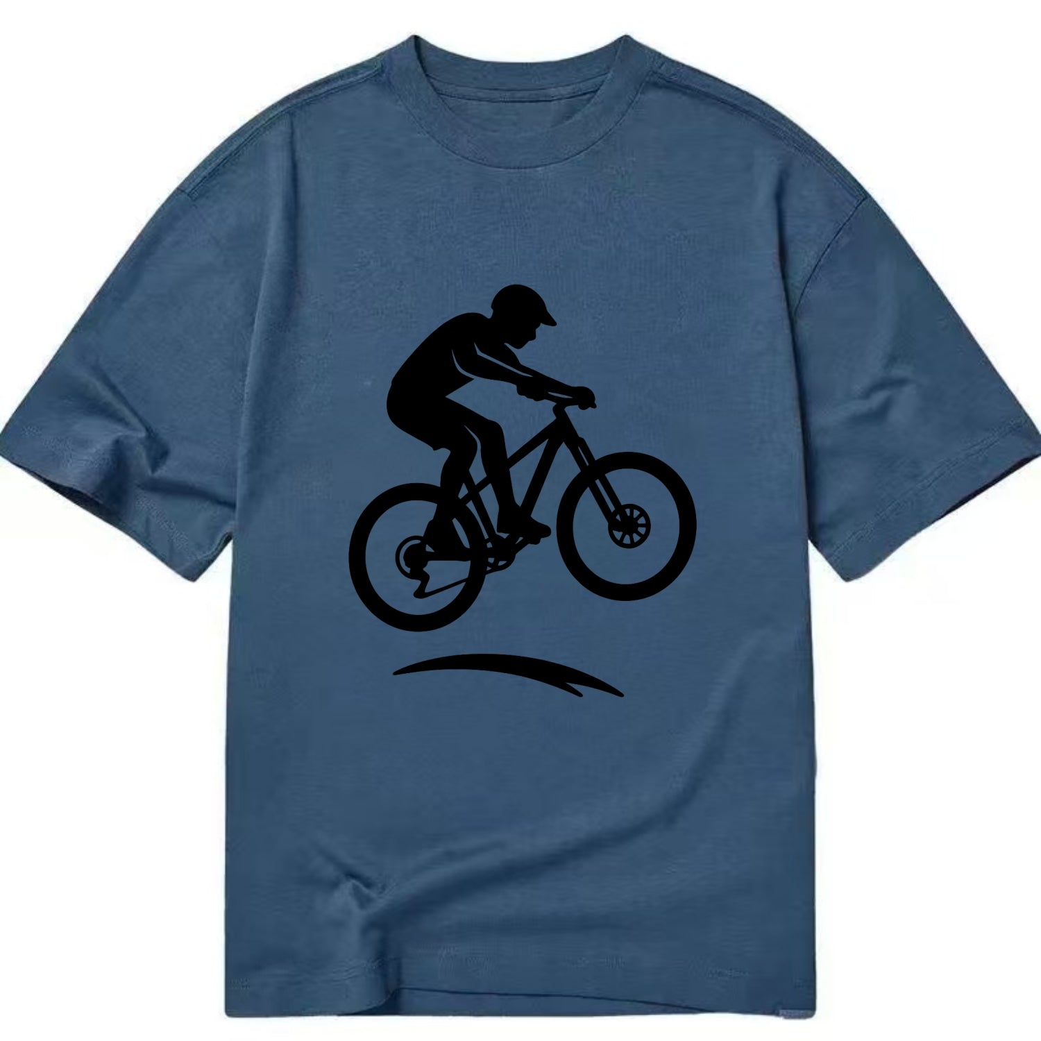 Mountain biker catching air - Classic T-shirt - Twilight Navy(Blue)
