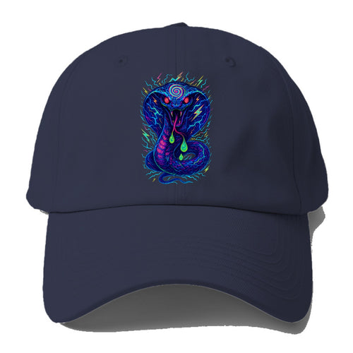 Mesmerizing cobra with hypnotic spiral patterns in the hood, scales - Baseball Cap For Big Heads