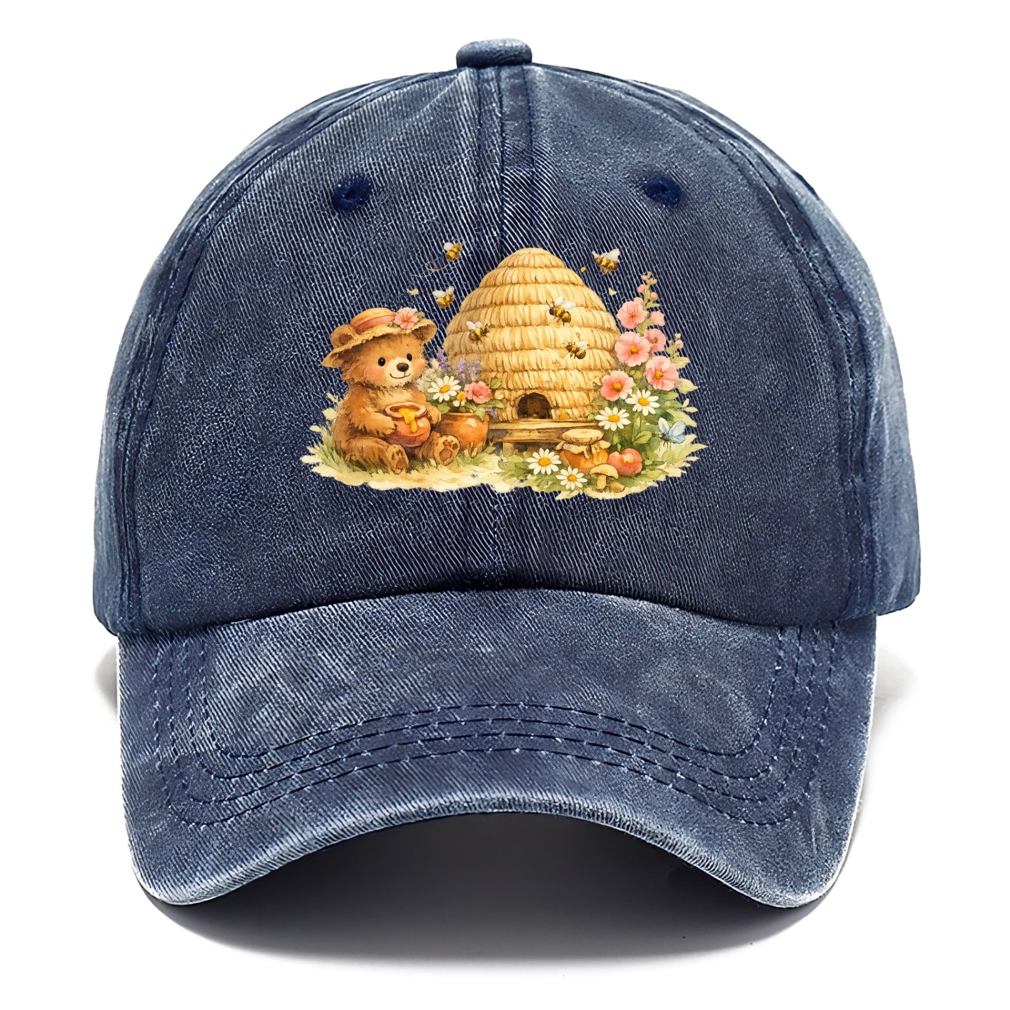 SKEP HIVE | Traditional straw beehive | Cottage garden setting | Buzzing activity | - Classic Cap - Twilight Navy(Blue)
