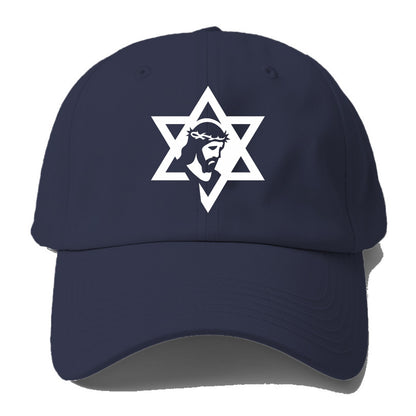 Star of David - negative space forms two overlapping triangles with - Baseball Cap For Big Heads - Twilight Navy(Blue)