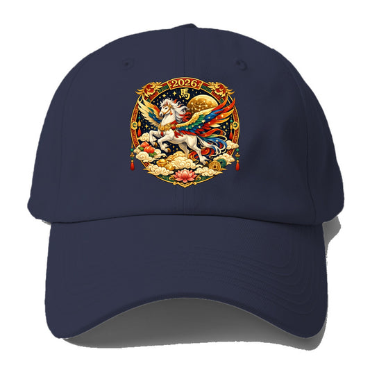 CELESTIAL HORSE | Heavenly horse among clouds and stars | Wings of - Baseball Cap For Big Heads - Twilight Navy(Blue)