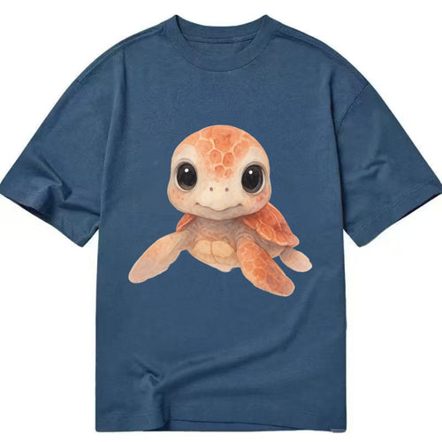Baby Loggerhead Turtle - reddish-brown shell, big round dark eyes, chunky head, - Classic T-shirt