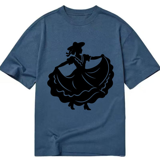 Mexican folk dancer twirling skirt - Classic T-shirt - Twilight Navy(Blue)