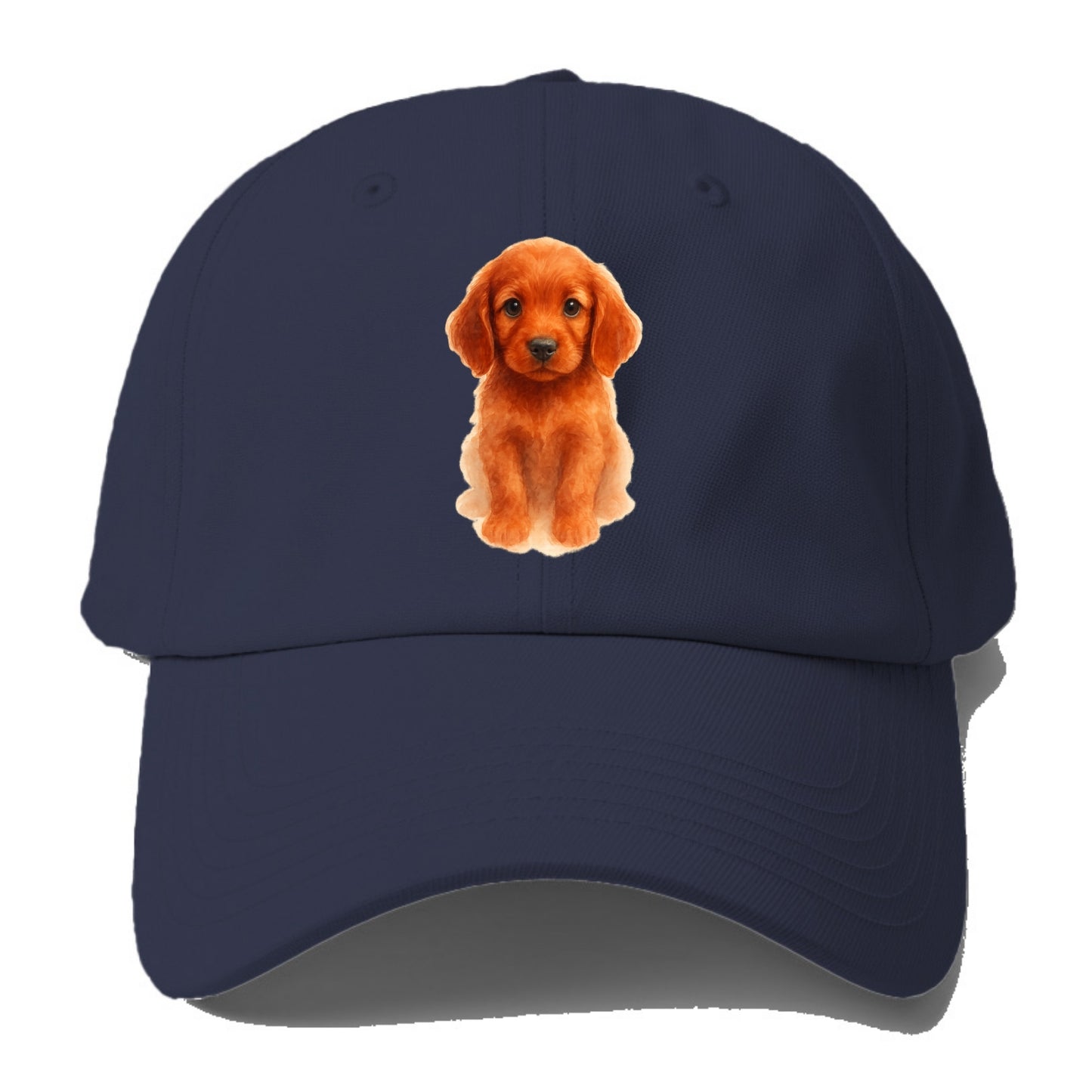 Baby Irish Setter Puppy - mahogany red coat, feathered ears, friendly - Baseball Cap For Big Heads - Twilight Navy(Blue)