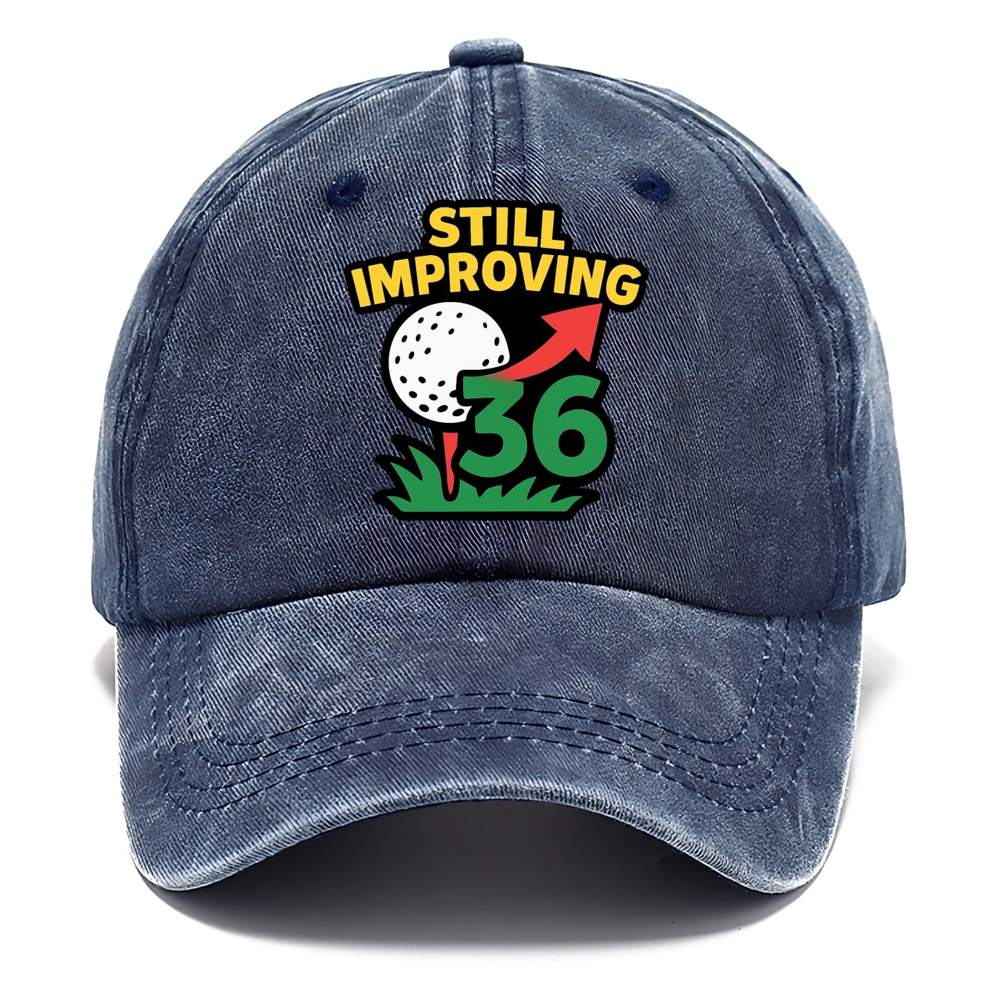 Handicap number getting higher with arrow - "Still Improving" - optimistic handicap - Classic Cap - Twilight Navy(Blue)